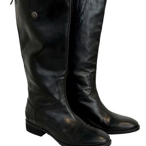 SamEdelman Penny women knee high leather Black Riding Boot size 8 med light wear